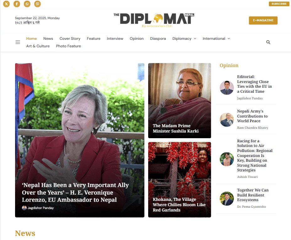 Portfolio project: Diplomat Nepal